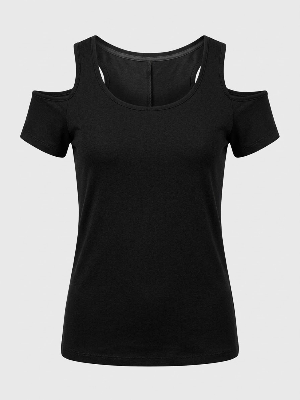 Rue21 Black Cold-Shoulder Scoop Neck Tee